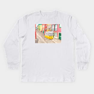 Lisbon - Elevador da Bica Kids Long Sleeve T-Shirt